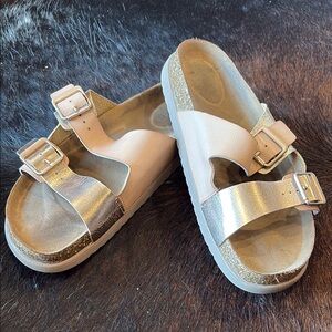 Kids Metallic Gold Sandals